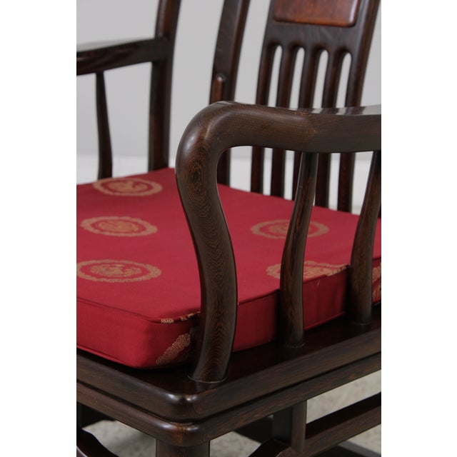 Pair Vintage Chinese Rosewood Armchairs For Sale - Image 12 of 13