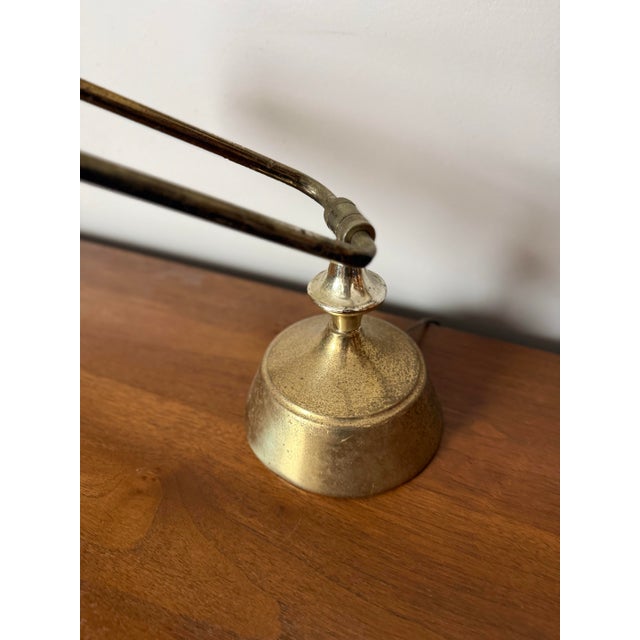 Metal Vintage Mid Century Brass Banker’s Desk Lamp For Sale - Image 7 of 10