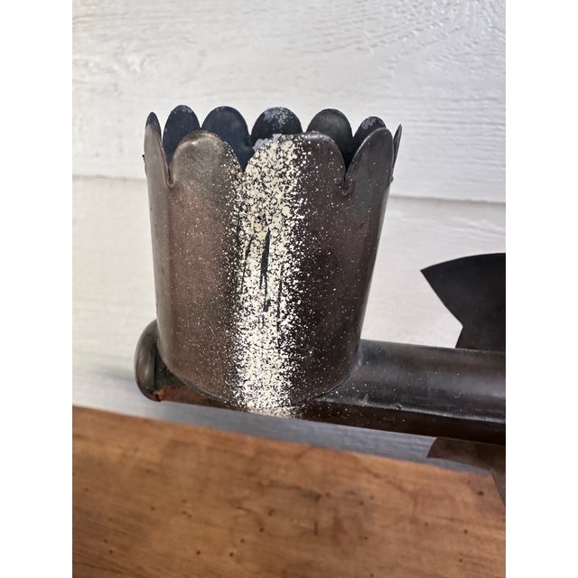 Mid-Century Mexican Tin Candelabra With Sunburst Mirror & Embossed Details For Sale In Denver - Image 6 of 12