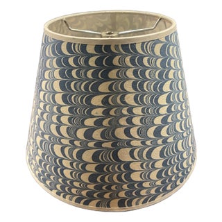 Empire Marbled Indian Cotton Rag Paper Combed Blue Lampshade For Sale
