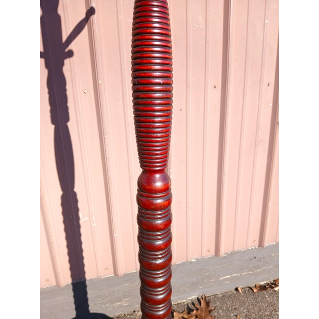 Antique Hunzinger Hat and Coat Rack Hall Tree Mahogany Wood 1900s For Sale In Cleveland - Image 6 of 9