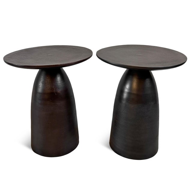 Bronze Modern Industrial Copper Bronze Metal Side Table For Sale - Image 8 of 8