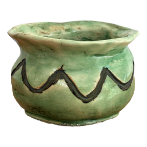Late 20th Century Small Folk Art Pottery Planter Pot