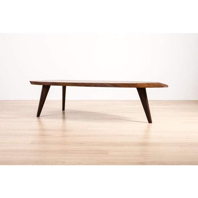 Brutalist Brutalist Oak Slab Coffee Table, Central Europe, 1960s For Sale - Image 3 of 9