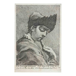 Giovanni Battista Piazzetta, Portrait of a Young Man, 1753, Etching For Sale