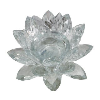 Swarovski Cut Crystal Water Lily Candle Holder For Sale