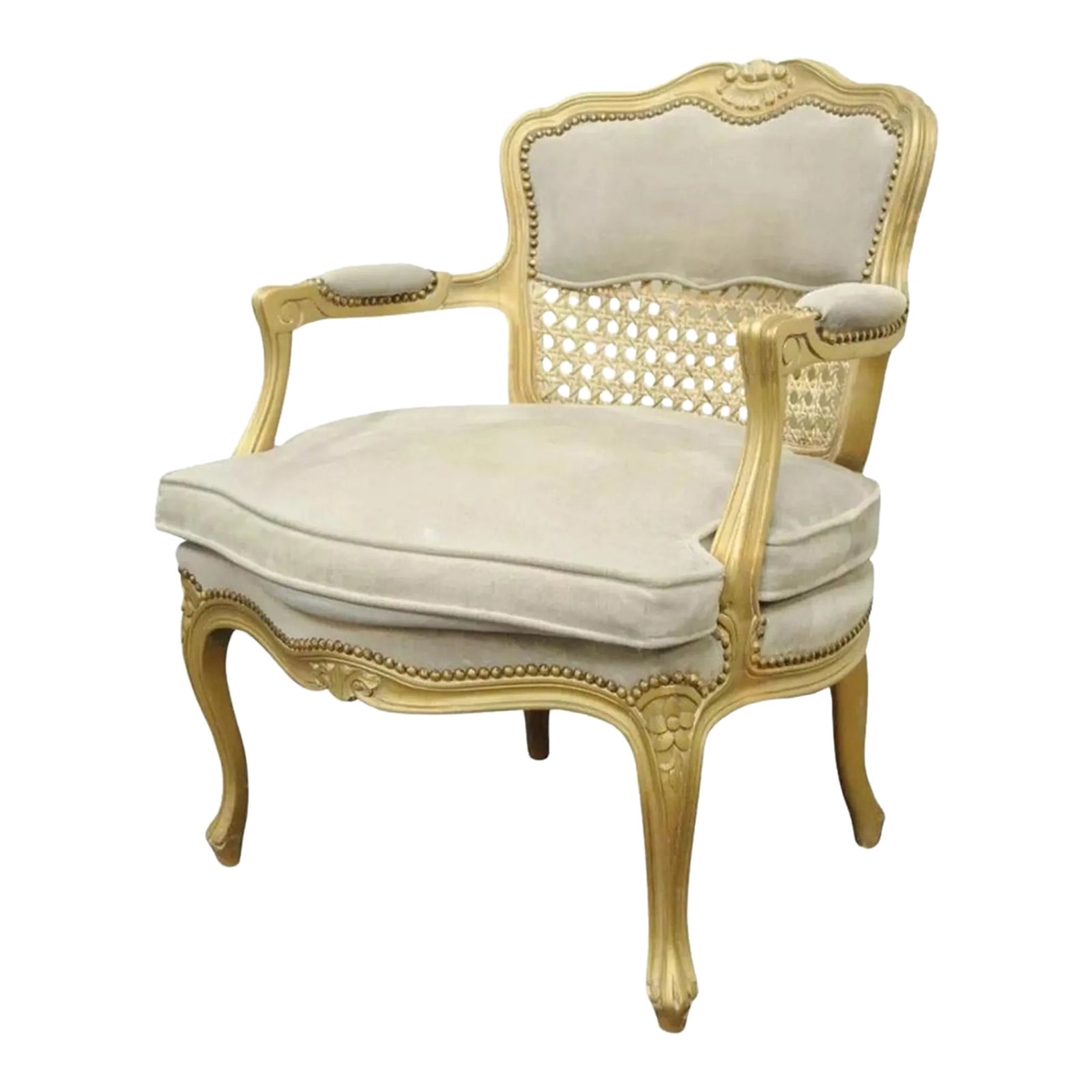 Late 20th Century Fratelli Boffi French Louis XV Style Gold Gray