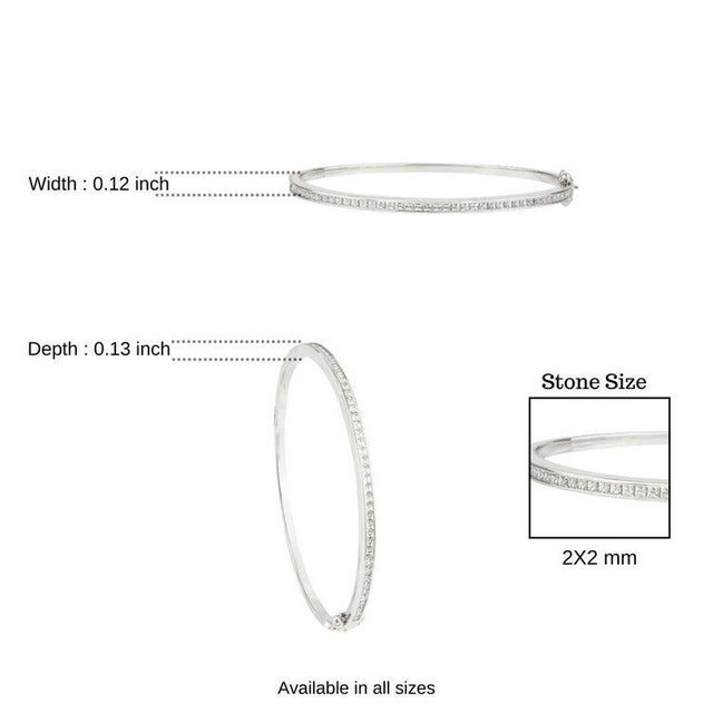 White Modern Tennis Style Cuff in Sterling Silver 3.53 CTW Cubic Zirconia Bangle For Sale - Image 8 of 10