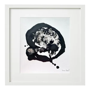 18' X 18' Framed Original Black and White Painting by Diane Grant