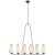 Fontaine Linear Chandelier in Aged Iron with Linen Shades Designer: AERIN Canopy: 6" Round Mounting: Chain Shade Detail:...