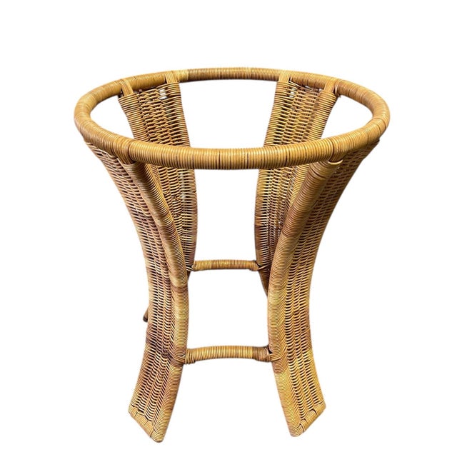 Mid 20th Century Vintage Sculptural Wicker Five Piece Dining Set | Coastal, Modern, Palm Beach Regency For Sale - Image 5 of 12