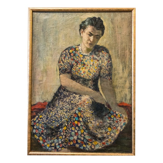 Alojzy Siwecki, Women's Portrait, 1970s, Oil Painting on Canvas For Sale
