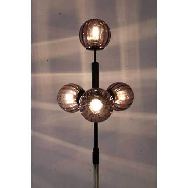 Brass and Glass Floor Lamp, 1980s For Sale - Image 13 of 16