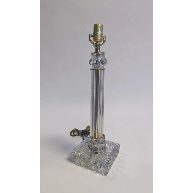 1910-20 French Large Crystal Columnar Table Lamp by Baccarat For Sale - Image 9 of 10