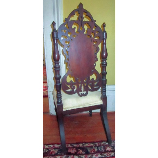 19th c. American Mahogany Rococo Revival Child's Chair with Tracery Back For Sale - Image 9 of 11