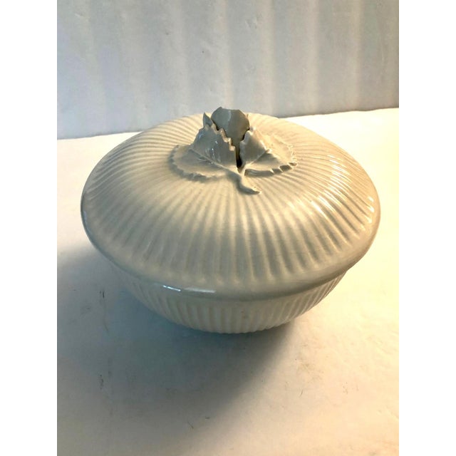 This Portugal Blanc de Chine Ribbed Decorative Covered Bowl With Rose is such a beautiful piece of pottery for a bedroom,...
