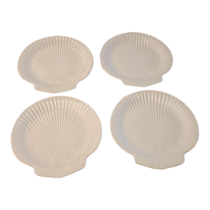 Vinatge Wedgwood White Shell-Shaped Plates- Set of 4