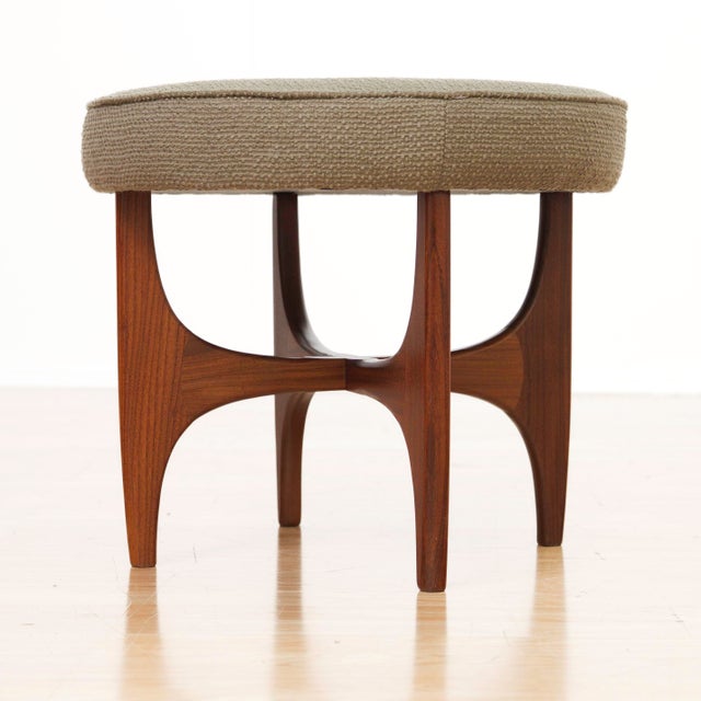 Mid-Century Modern Mid Century Astro Vanity Stool by G Plan in Teak and Olive Greige For Sale - Image 3 of 10