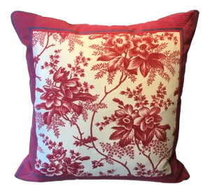 19th Century French Ticking & Toile Pillow