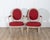 Refined pair of Swedish Gustavian armchairs, circa 1820, retaining their original pale painted finish and classic...