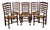 Antique English Rush Seat Ladderback Dining Chairs, 1910s, Set of 6 For Sale