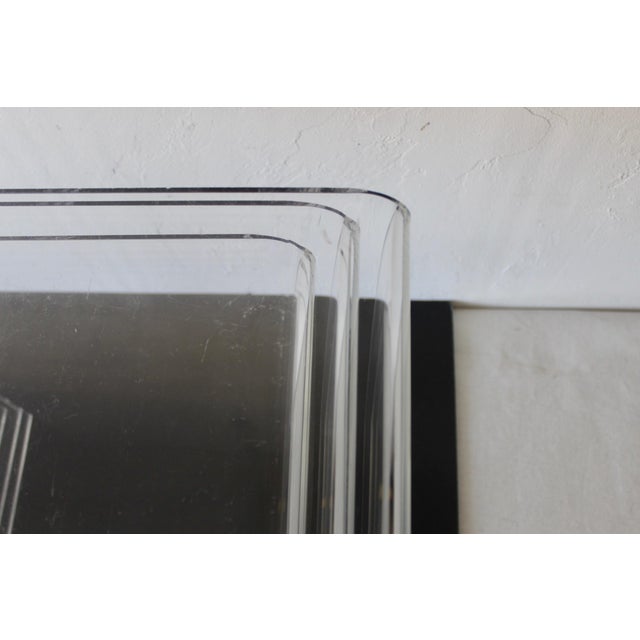 1980s Vintage Mid-Century Modern Lucite Acrylic Waterfall Nesting Tables-Set of 3 For Sale - Image 10 of 10