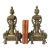 Pair of Antique Brass Neoclassical Andiron Fronts Reimagined as Decorative Bookends - A Pair For Sale