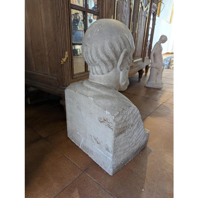 French School Artist, Bust of Hippocrates, 19th Century, Stone For Sale - Image 3 of 13
