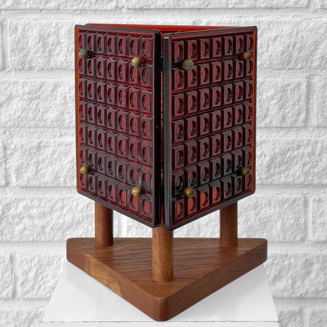 B100 Table Lamp in Glass and Teak by Mac Hegerup for Kronobergs Belysning, Sweden, 1950s For Sale - Image 12 of 12