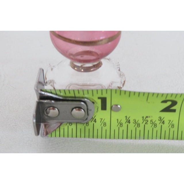 Miniature Hand Blown Egyptian Pink Glass Empty Perfume Bottle With Stopper 5110b For Sale - Image 9 of 9