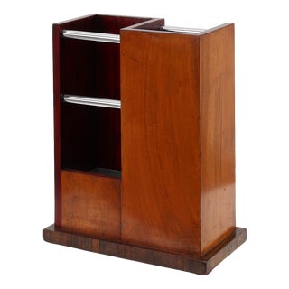 Art Deco Early Umbrella Stand in Wood and Metal, France, 1910s For Sale