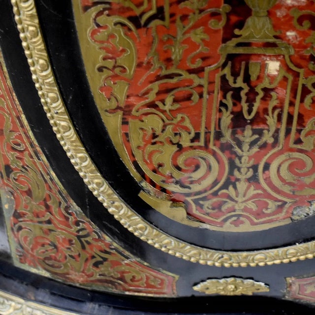 Black Antique French Style Marble Top Two Door Cupboard For Sale - Image 8 of 9