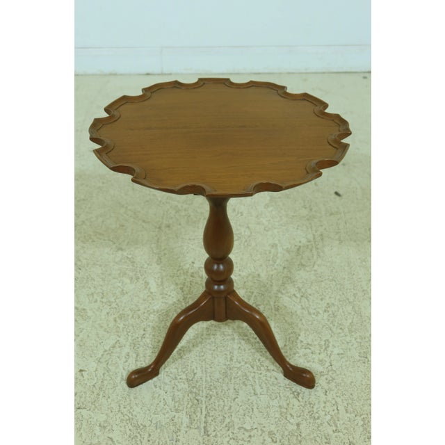 1970s Walnut Bench Made Tilt Top Candle Stand Table For Sale - Image 5 of 10