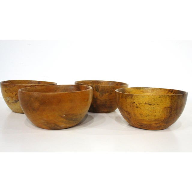 Mid 20th Century 4 David Auld Handcrafted Organic Mango Wood Bowls Haiti For Sale - Image 11 of 11
