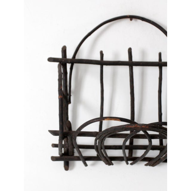 Antique Adirondack Twig Wall Basket For Sale - Image 4 of 9