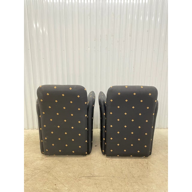 Late 20th Century Postmodern Chiclet Club Chairs - a Pair For Sale - Image 5 of 7