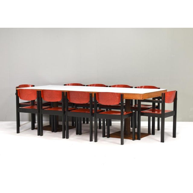 Postmodern Italian Postmodern Stacking Chairs in Sottsass Style, Italy, 1970s, Set of 14 For Sale - Image 3 of 18