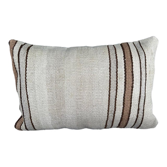 Turkish Hemp Pillow Cushion Natural Beige Brown Pillow Cushion Cover 16 "x 24" For Sale