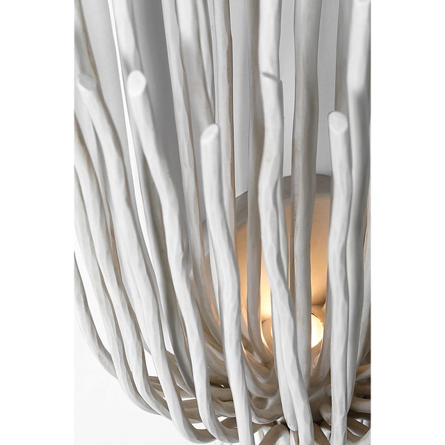 Visual Comfort Chapman & Myers for Visual Comfort Signature Astra 17" Sculpted Sconce in Waxed Plaster For Sale - Image 4 of 9