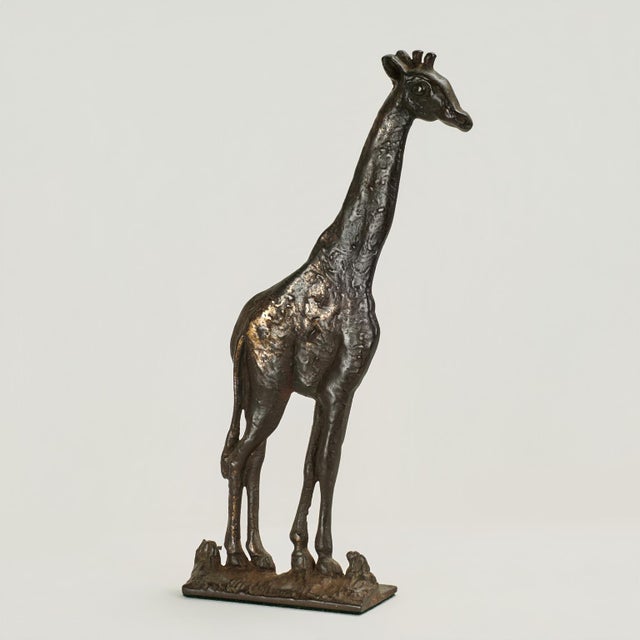 Victorian Antique Iron Giraffe Door Stop For Sale - Image 3 of 9