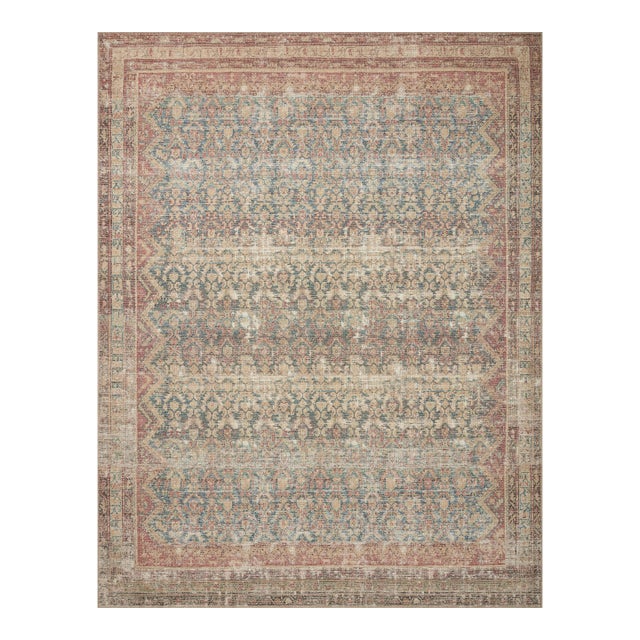 Angela Rose x Loloi Aubrey Rug Ocean / Spice 8'-3" x 11'-3" Area Rug For Sale