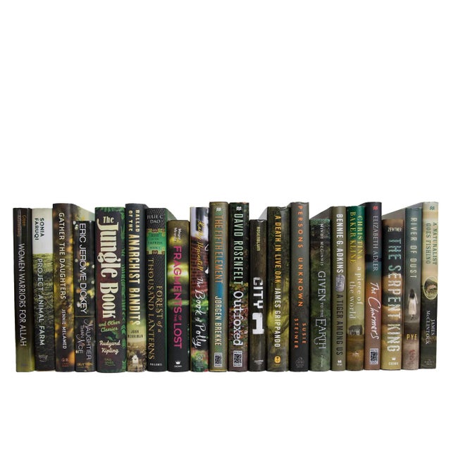 Modern Decorative Books - Woodlands Dust Jacket Books - Green Books By The Foot For Sale - Image 3 of 3