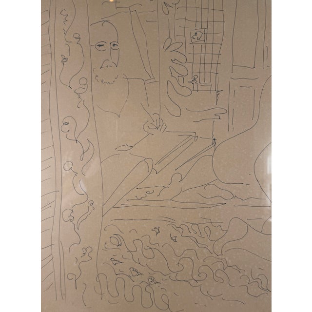 Mid 20th Century Henri Matisse–Style Figural Ink Drawing, Dated 1936 For Sale - Image 5 of 6