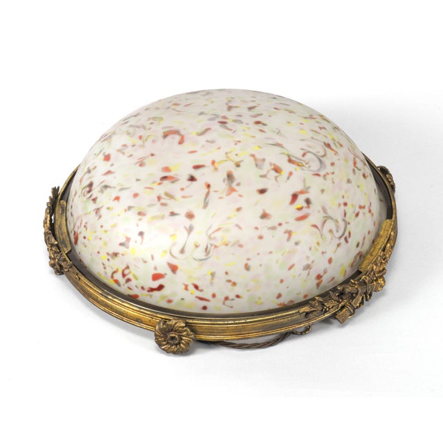 1920s Antique French Glass & Gilt Bronze Tutti Frutti Ceiling Light, 1920s For Sale - Image 5 of 8