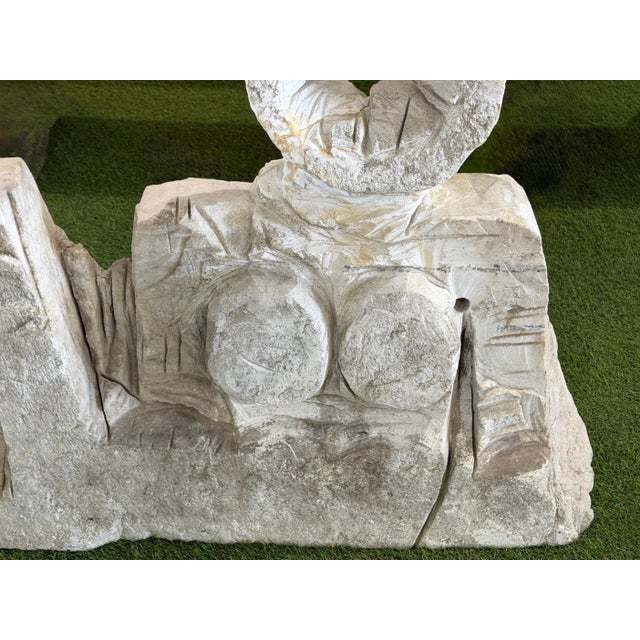 Monumental Marble Reclining Female Figure Sculpture, Manner of Henry Moore, 1970 For Sale - Image 10 of 15