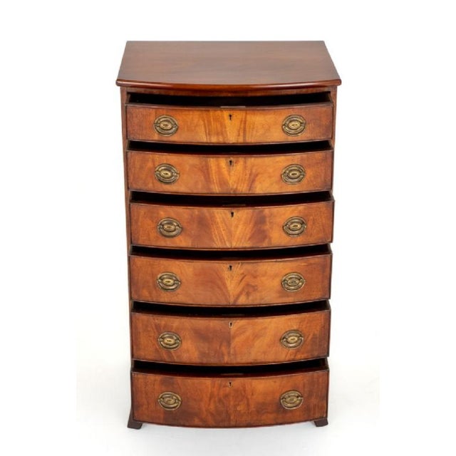 1920s Regency Style Bow Front Chest of Drawers, 1920s For Sale - Image 5 of 10