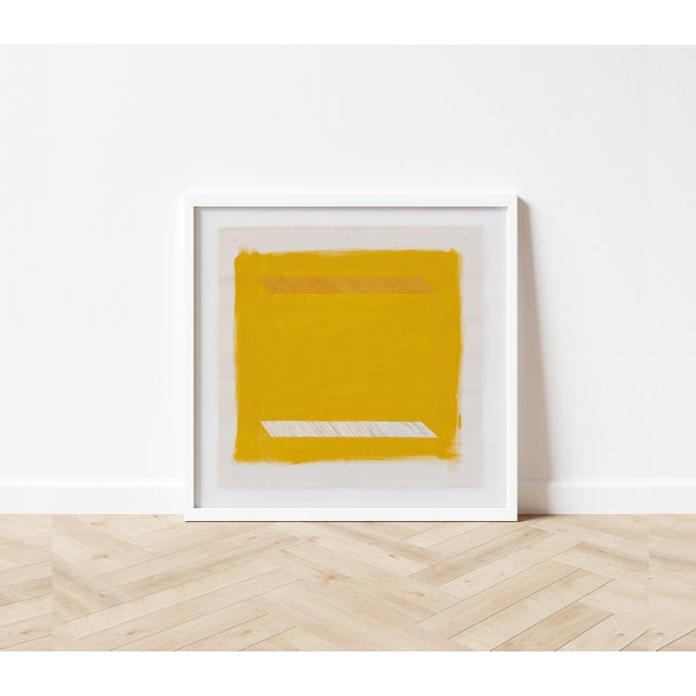Mustard Yellow Abstract Geometric 20 X 20 Art Print, White Frame Chairish