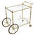Mid-Century Modern Mid-Century Regency French Solid Brass & Glass Bar Cart W/ Bottle Holder For Sale - Image 3 of 11