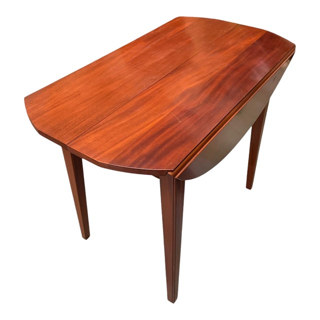 Late 20th Century Scully & Scully Hepplewhite Mahogany Drop-Leaf Extension Dining Table With 3 Leaves For Sale