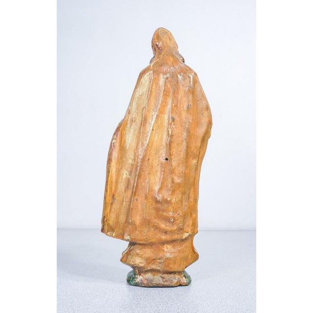 Italian Artist, Sculptures of Religious Saints. 1700, Wood and Gold For Sale - Image 6 of 18